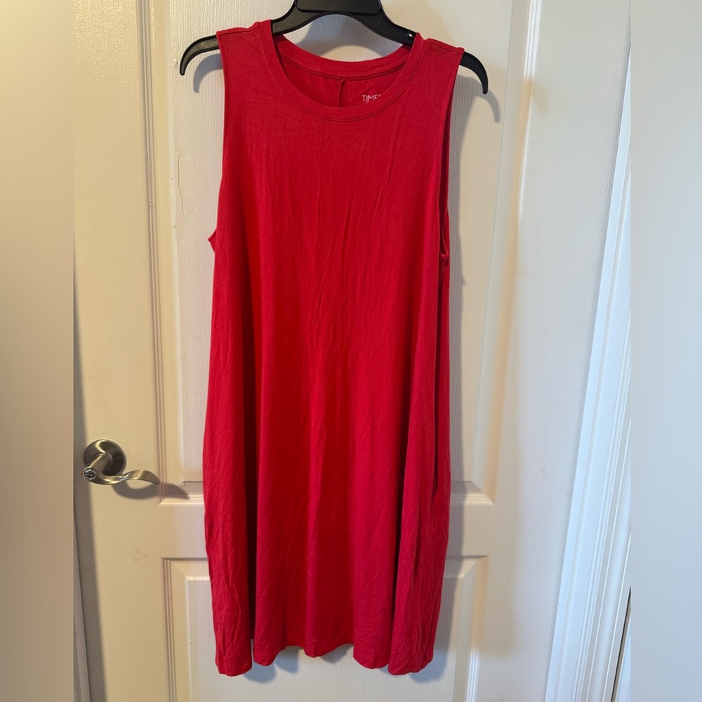 Time and Tru Sleeveless Red Midi Dress